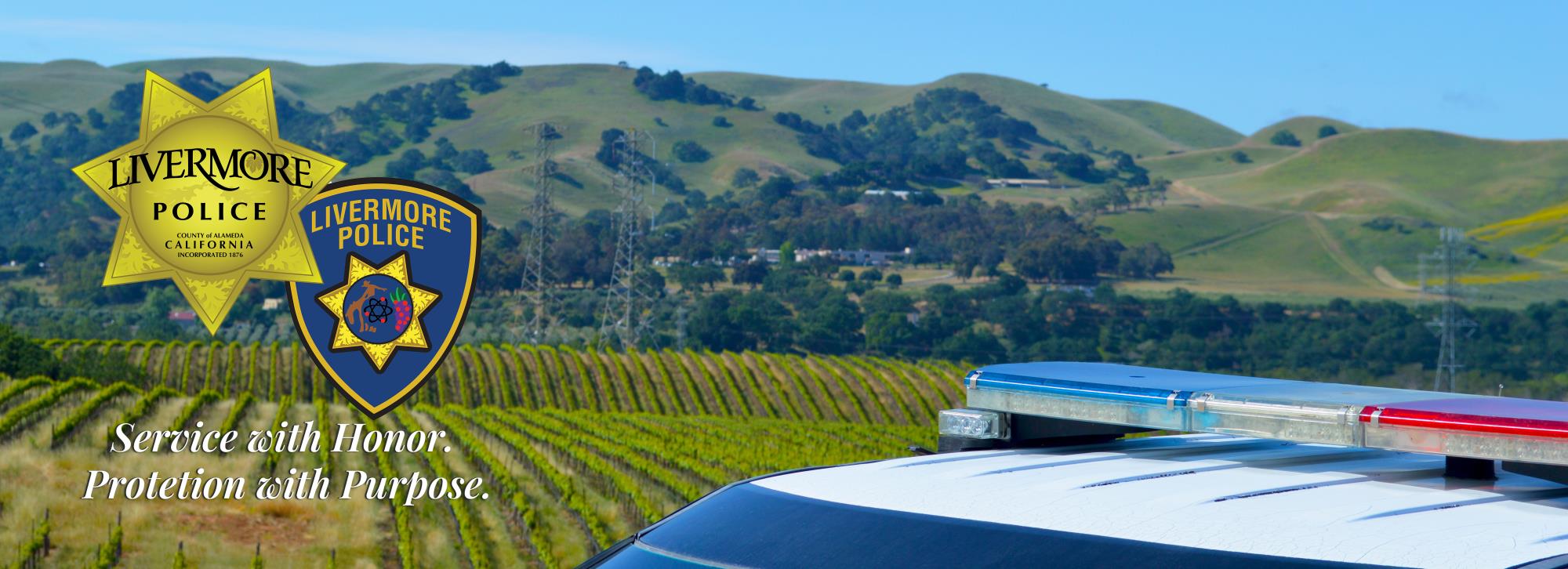 Explorer lightbar view over the vines with Motto and logo LPD